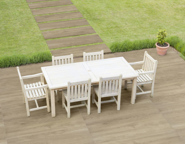Wood effect porcelain paving tile